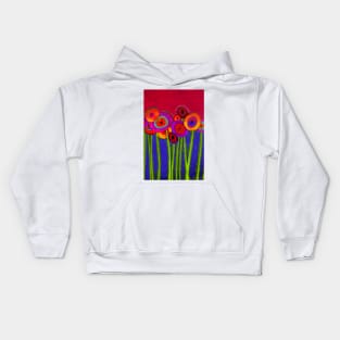 Flower Power Colorful Abstract Flowers One Kids Hoodie